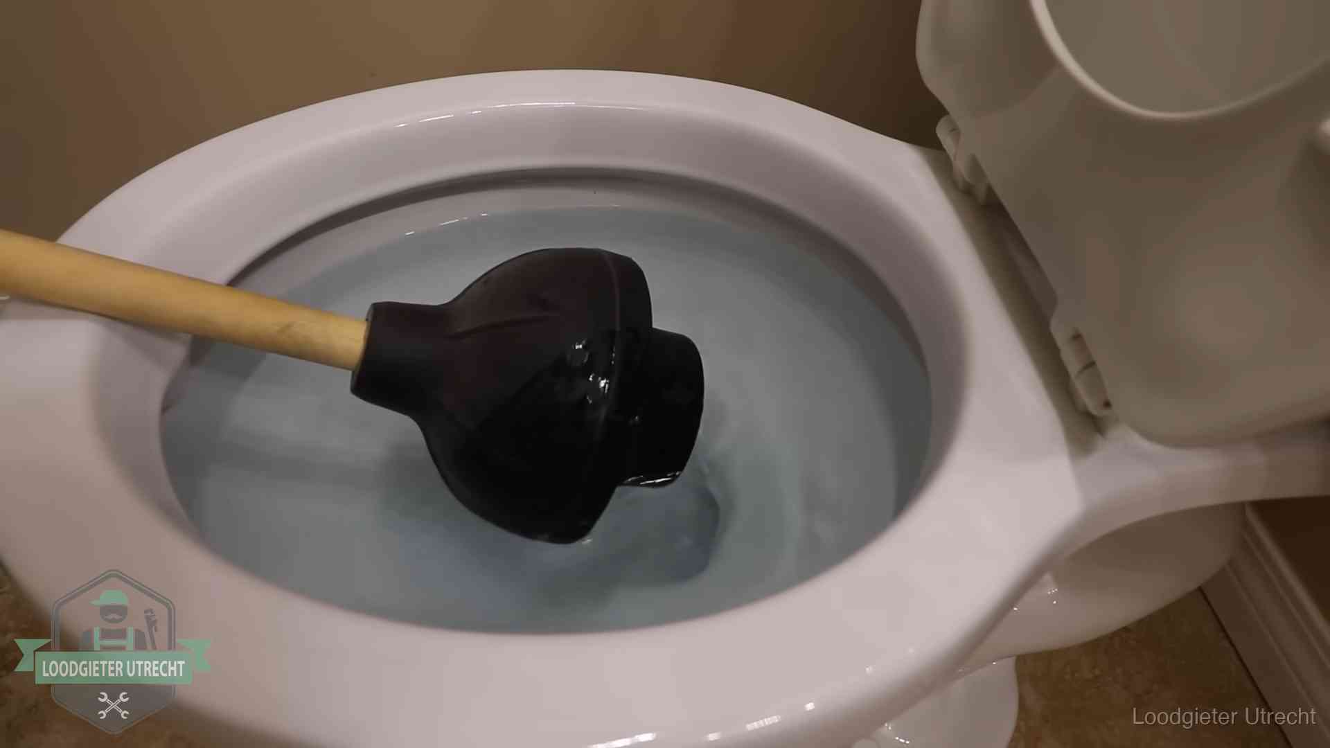 Wc vol water in Utrecht Plopper in een wc-pot die vol water staat in Utrecht